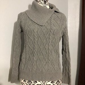 Gray cable sweater